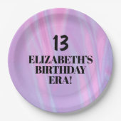 In haar verjaardagstijd elk tijdperk verjaardagsfe papieren bordje (Voorkant)