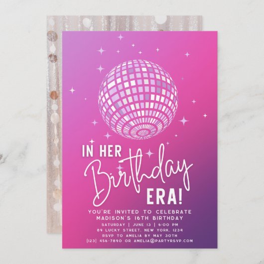 In haar verjaardagstijdperk, Era Party, Eras Party Kaart (Voorkant / Achterkant)