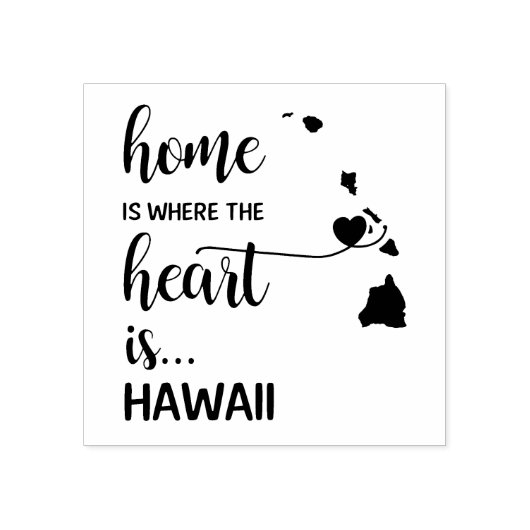 In Hawaï is het hart daar Rubberstempel (Afrduk)