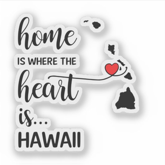 In Hawaï is het hart daar Sticker (Voorkant)