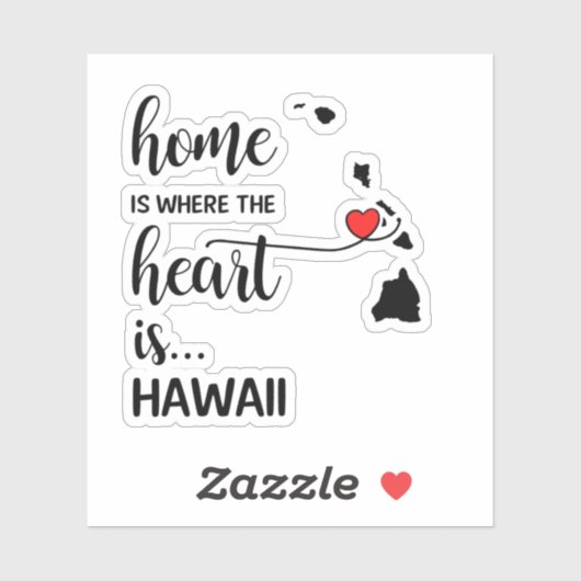 In Hawaï is het hart daar Sticker (Vel)