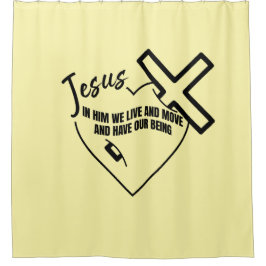 In Hem leven en bewegen en zijn wij. Douchegordijn