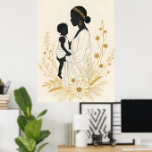 In Her Silence, He Finds Safety I Poster (Thuiskantoor)