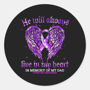 In herinnering aan mijn vader Overdosis Bewustheid Ronde Sticker