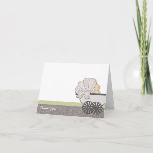 In het Baby shower van de Suspense dank u kaarden Bedankkaart