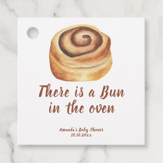 In het Baby shower zit een broodje Bedankjes Labels (Voorkant)