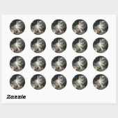 In het bedrijf Flowers Grey and White Kitten Ronde Sticker (Vel)