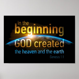 In het begin Creëer de GOD Christelijke Faith Ver Poster