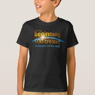 In het begin Creëer de GOD Christelijke Faith Vers T-shirt