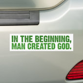 In het begin Creëer Man God Bumpersticker (Op auto)