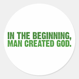 In het begin Creëer Man God Ronde Sticker