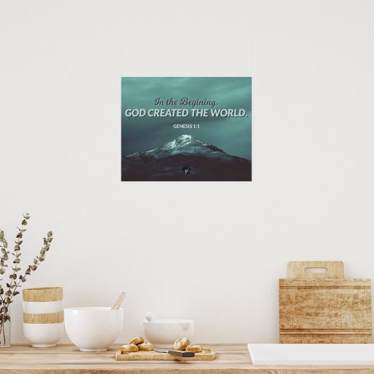 In het begin - Genesis 1:1 Poster (Keuken)