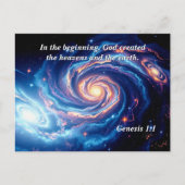 In het begin, God & Schepping Vers Briefkaart (Voorkant)