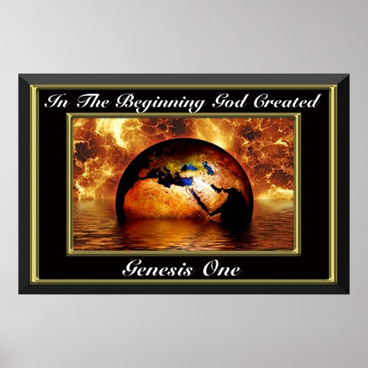 In het begin schiep God Genesis One Bl Fire Poster (Voorkant)