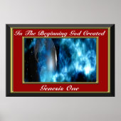In het begin schiep God Genesis One Red Poster (Voorkant)
