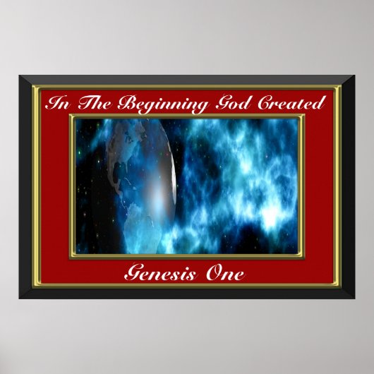 In het begin schiep God Genesis One Red Poster (Voorkant)