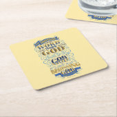 In het begin was het woord vierkante kartonnen onderzetter (Schuin)