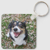 In het Behouden van de Aangepaste Dog Foto Collage Sleutelhanger (Achterkant)