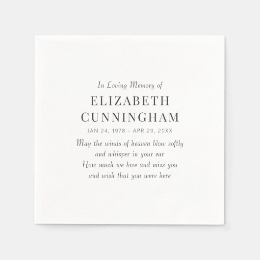 In het belang van het geheugen is het moderne servet (Voorkant)