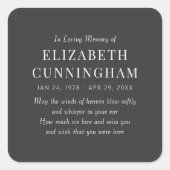 In het belang van het geheugen is het moderne vierkante sticker (Voorkant)