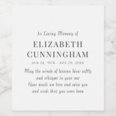 In het belang van het geheugen is het moderne wijn etiket (Enkel label)