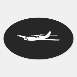 In het belang van vliegende vliegtuigstickers ovale sticker