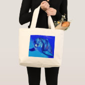 In het blauw grote tote bag (Voorkant (product))