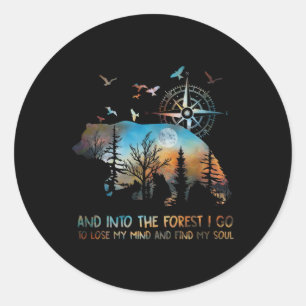 In het bos verlies ik mijn geest ronde sticker