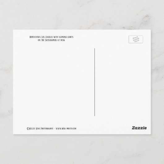 In het centrum van Los Angeles met gloed, Briefkaa Briefkaart (Achterkant)