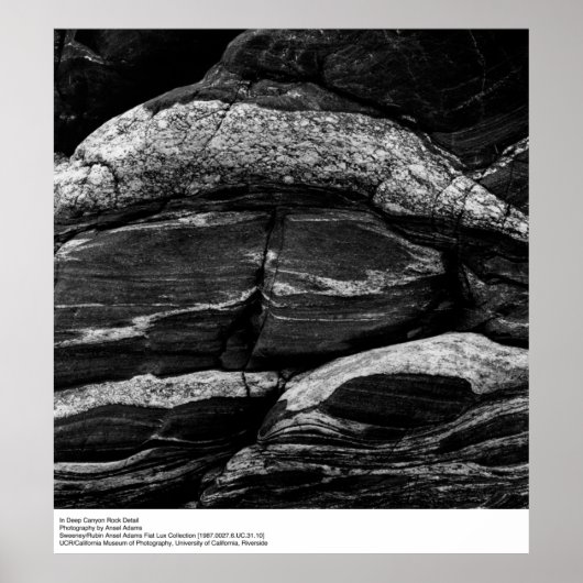 In het Deep Canyon Rock Detail van Ansel Adams Poster (Voorkant)