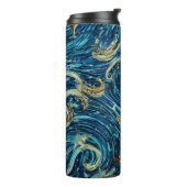 In het diepe blauw thermosbeker (Gedraaid links)