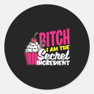 In Het Geheime Ingrediënt - Fun Baker Vrouwen Mann Ronde Sticker