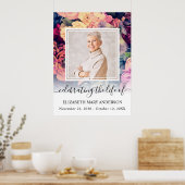 In het geheugen Moody Floral Pattern Foto Poster (Keuken)