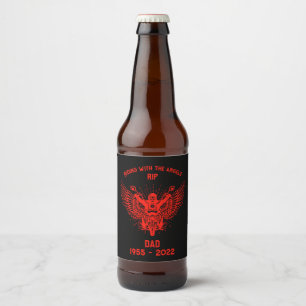 In het geheugen Motorbike Rider begrafenis Bier Etiket