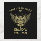 In het geheugen Motorbike Rider begrafenis Wijn Etiket (Enkel label)