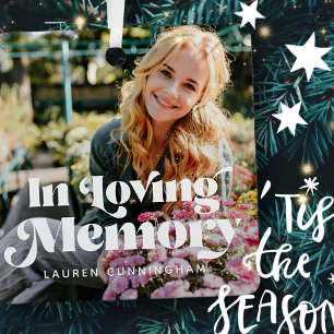 In het Geheugen  Retro Foto Memorial Metalen Ornament