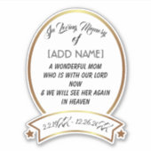 In het Geheugen van de Sticker van de Auto van de  (Voorkant)