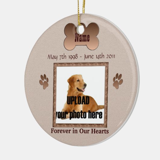 In het geheugen van uw hond keramisch ornament (Links)