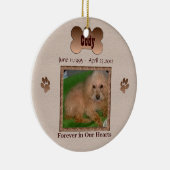 In het geheugen van uw hond keramisch ornament (Rechts)