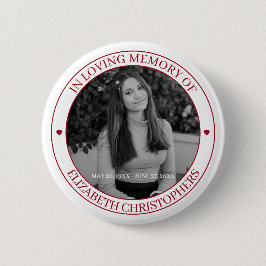 In het Geheugenhart Aangepaste foto Memorial Ronde Button 5,7 Cm