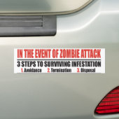 In het geval van de Zombie Attack-BUMPERSTICKER Bumpersticker (Op auto)