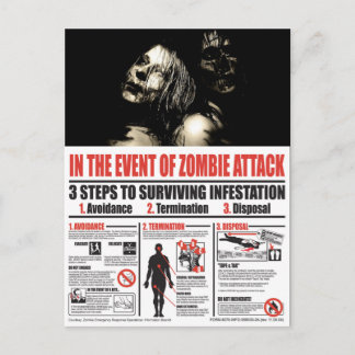 In het geval van een Zombie-aanval POST-KAART Briefkaart