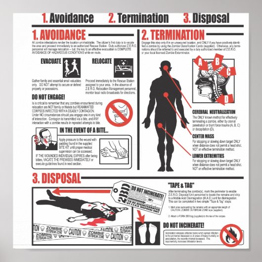 In het geval van een Zombie-aanval Poster (Voorkant)