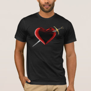 In het hart van de T-shirt gestabeld