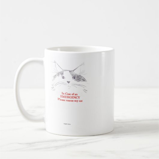 In het hoesje van een noodgeval, redt u mijn kat koffiemok (Links)
