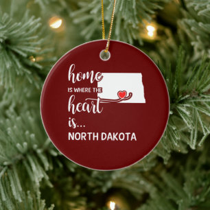 In het huis van North Dakota ligt het hart Keramisch Ornament