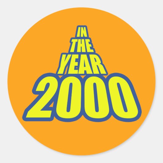 in het jaar 2000 ronde sticker (Voorkant)