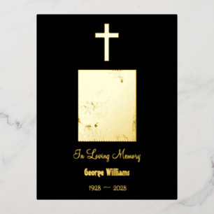 In het Jubileum van het Geheugen Golden Cross Deat Folie Feestdagen Briefkaart