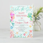 In het kader van de sjabloon van het baby shower v kaart (Staand voorkant)