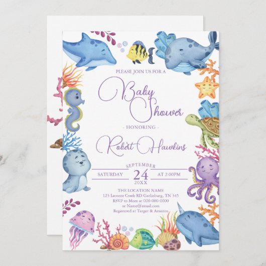 In het kader van de uitnodiging tot het Baby showe (Voorkant / Achterkant)